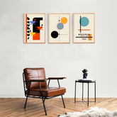 Bauhaus Ahşap Kanvas Tablo 3'lü Set