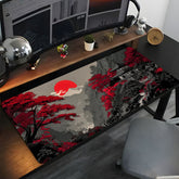 Japon Sanatı Temalı Büyük Boy Mouse Pad – Sakura Ağaçlı Minimal Tasarım