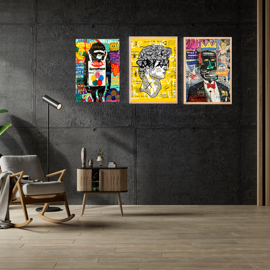 David 3'lü Çerçeveli Kanvas Set