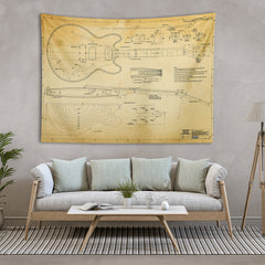 Gibson Gitar Duvar Örtüsü