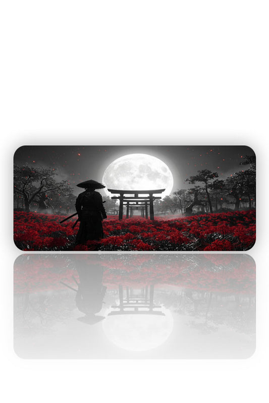 Avcı Ruhu: Gece Yarısı Samuray Silüeti Mouse Pad