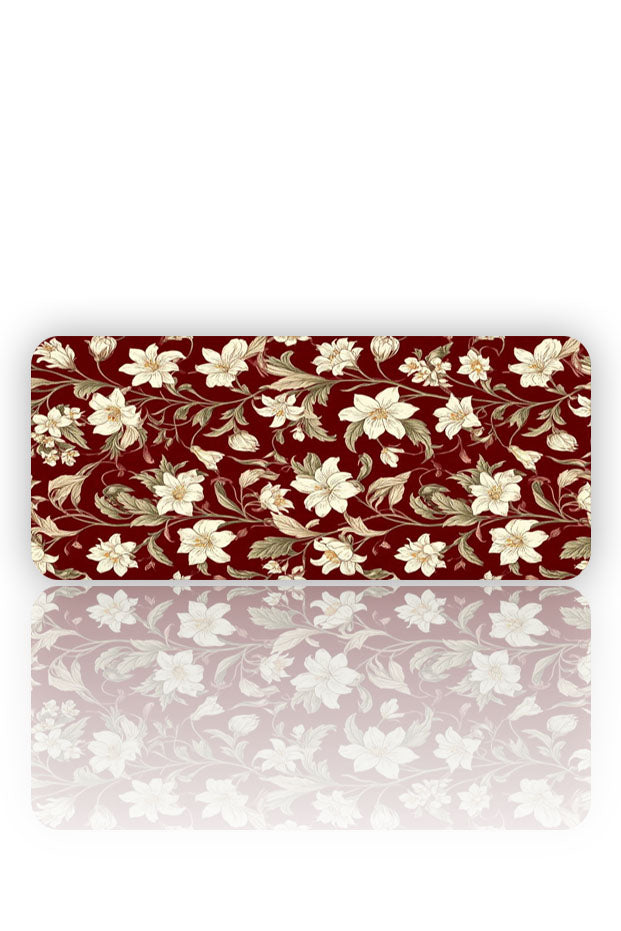 Kraliyet Bahçesi: Burgundy Floral Mouse Pad