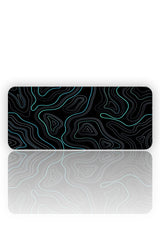 Turkuaz Topografya: Neon Hatlar Mouse Pad