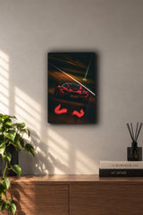 McLaren P1 Night Track Taillights Neon Reflection Metal Duvar Tablosu