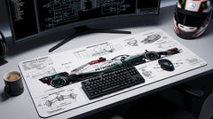 Mühendislik Harikası: F1 Teknik Blueprint Mouse Pad