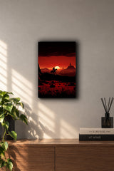 Red Dead Redemption 2 Sunset Outlaw Silhouette Metal Duvar Tablosu