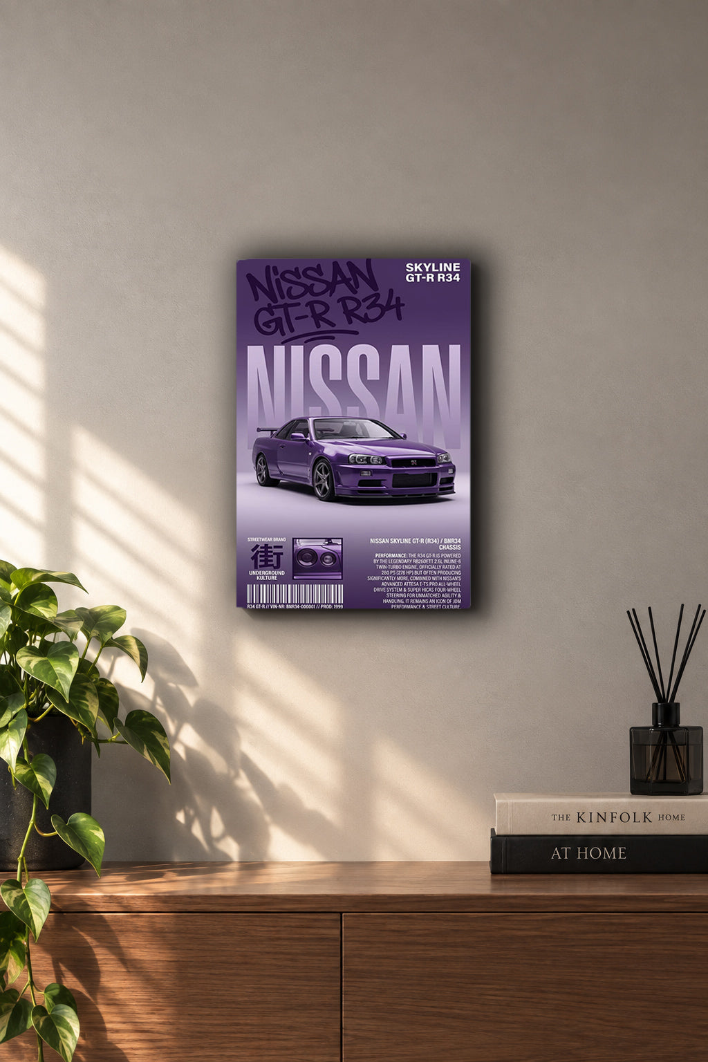 Nissan Skyline GT-R R34 Metal Duvar Tablosu