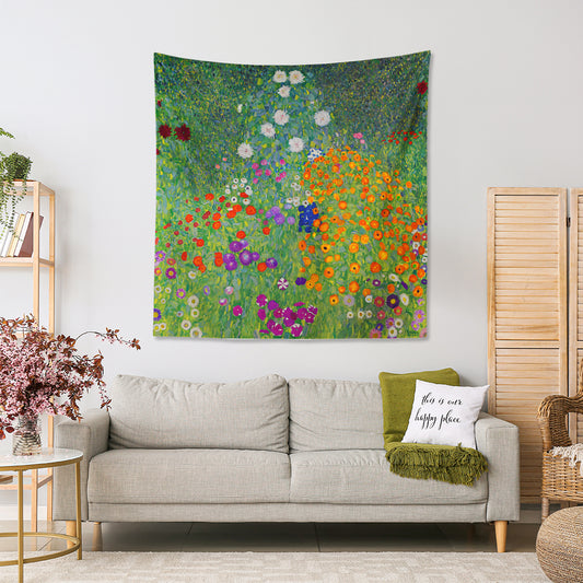 Gustav Klimt, Farm Garden with Sunflowers Duvar Örtüsü