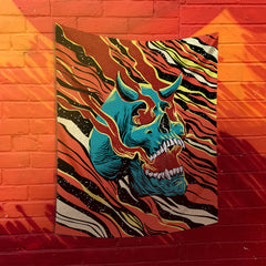 Devil Skull - Şeytan Kafatası Duvar Örtüsü