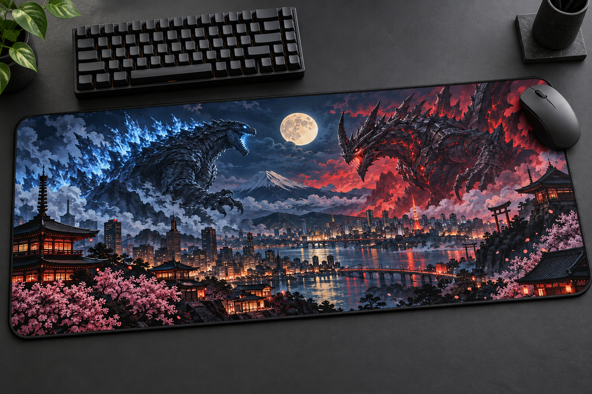 Kaiju Savaşı Mouse Pad – Ateş ve Buz Canavarları