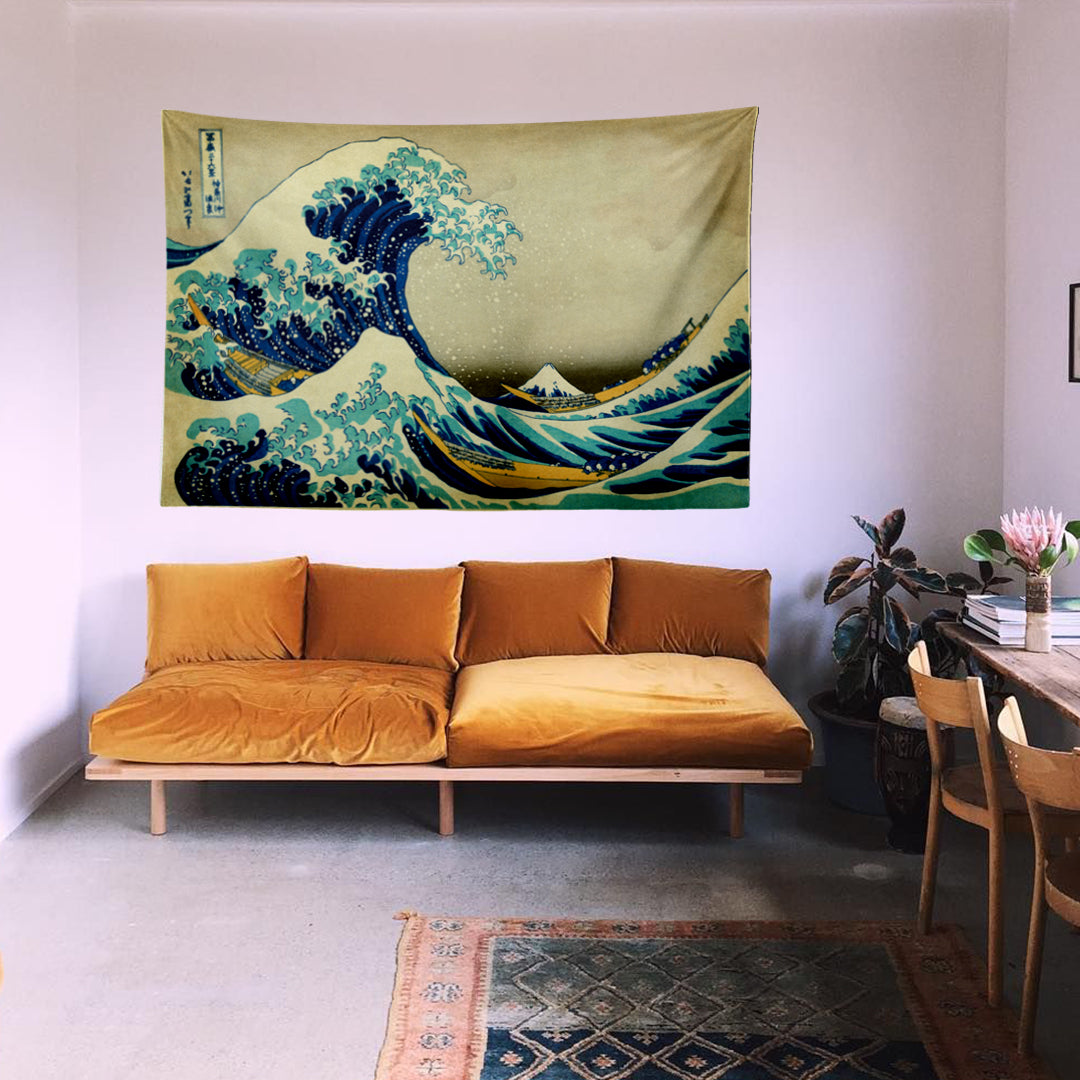 The Great Wave Hokusai Duvar Örtüsü