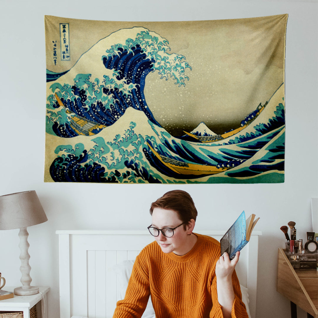 The Great Wave Hokusai Duvar Örtüsü