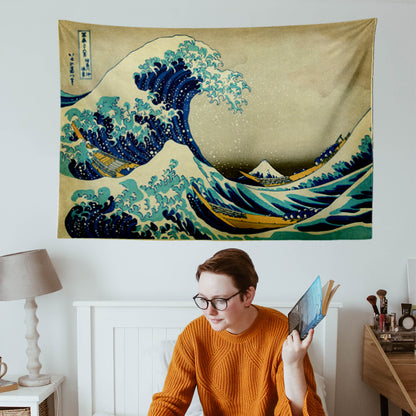 The Great Wave Hokusai Duvar Örtüsü