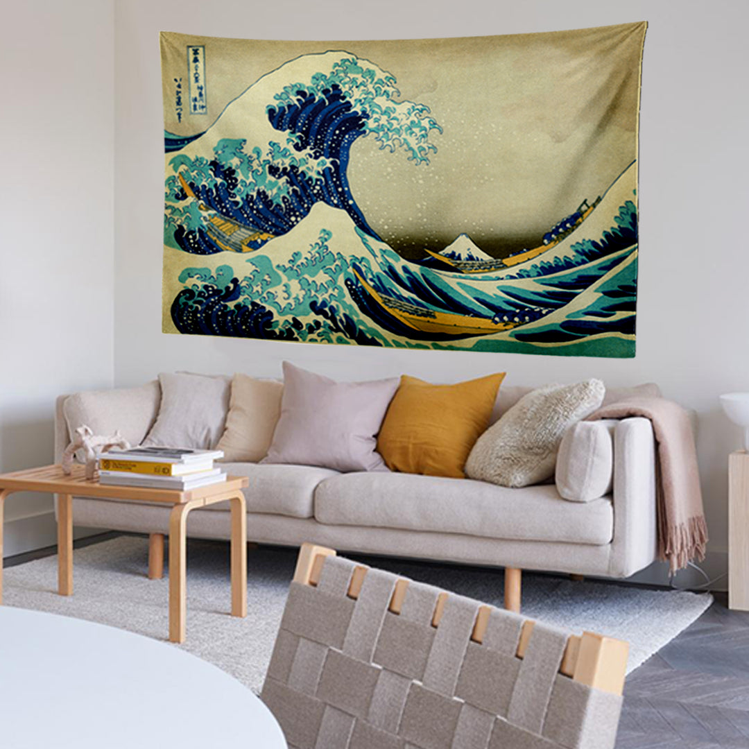The Great Wave Hokusai Duvar Örtüsü