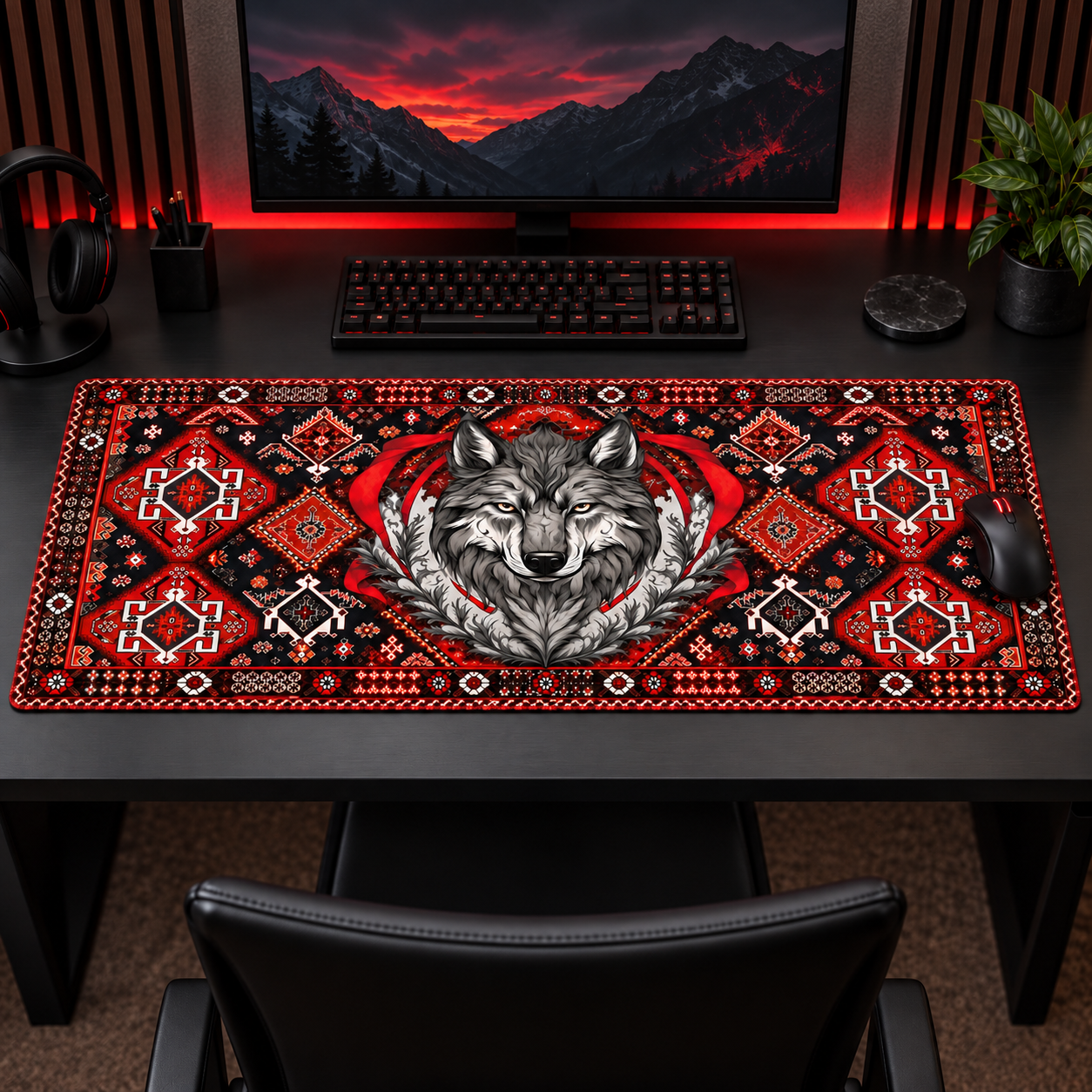 Bozkurt Kırmızı Kilim Desenli Mouse Pad