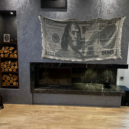 Benjamin Franklin Cotton Woven Blanket-180x100cm 
