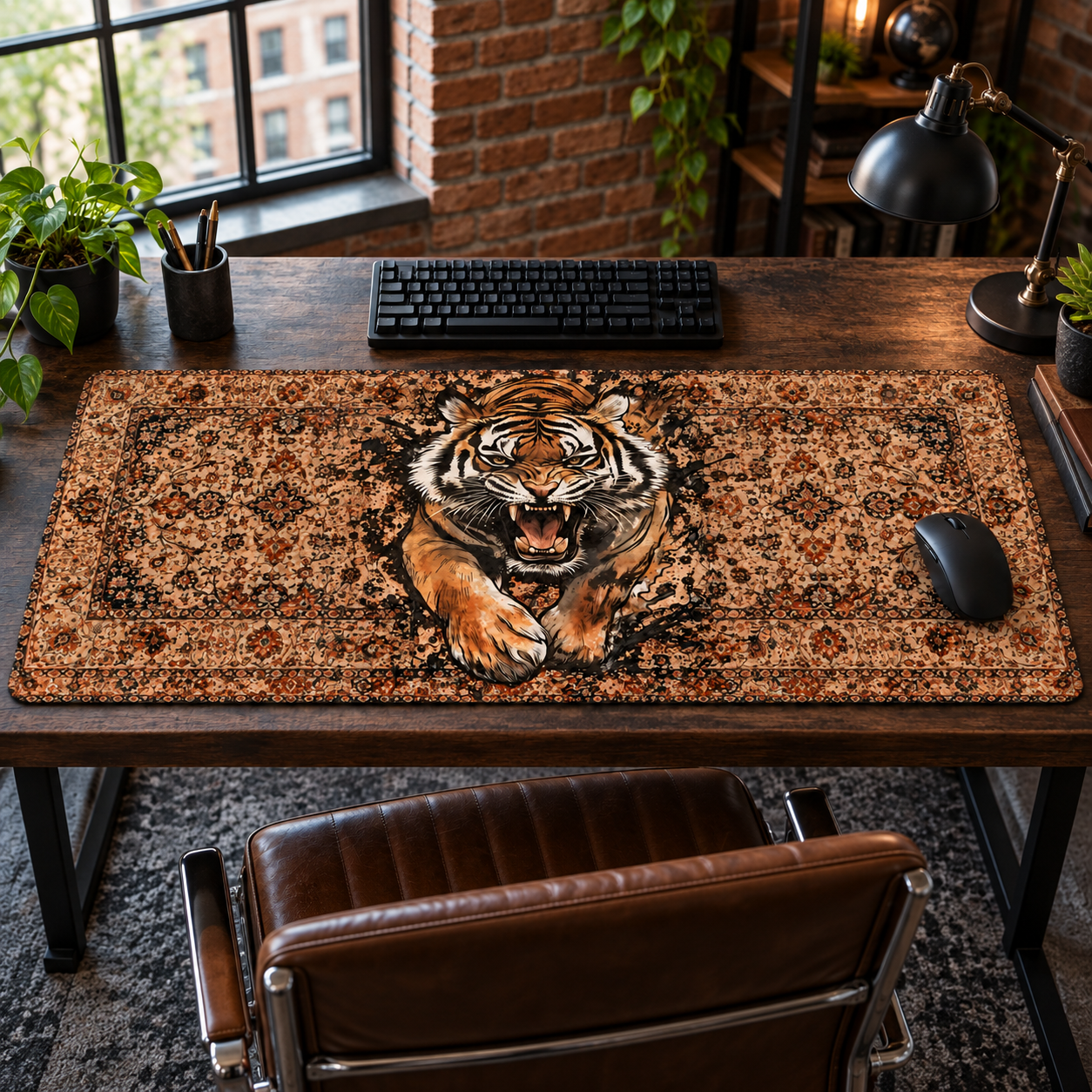 Kaplan Vintage Halı Desenli Mouse Pad