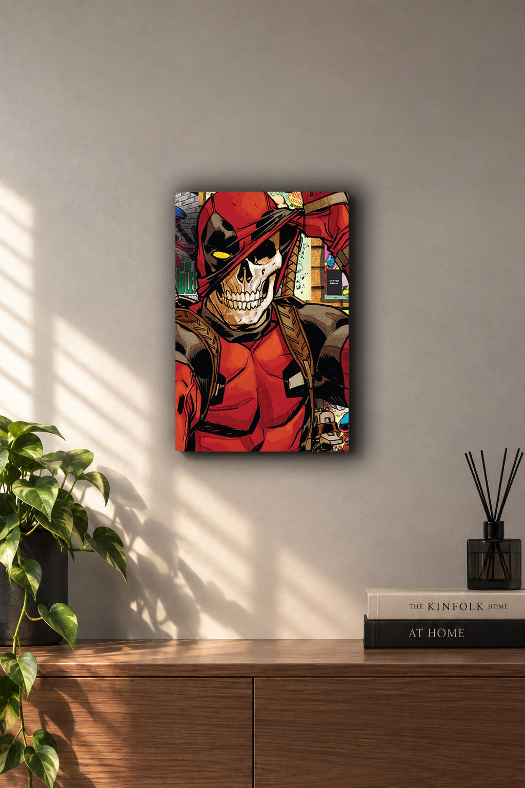 Deadpool Skull Mask Metal Duvar Tablosu