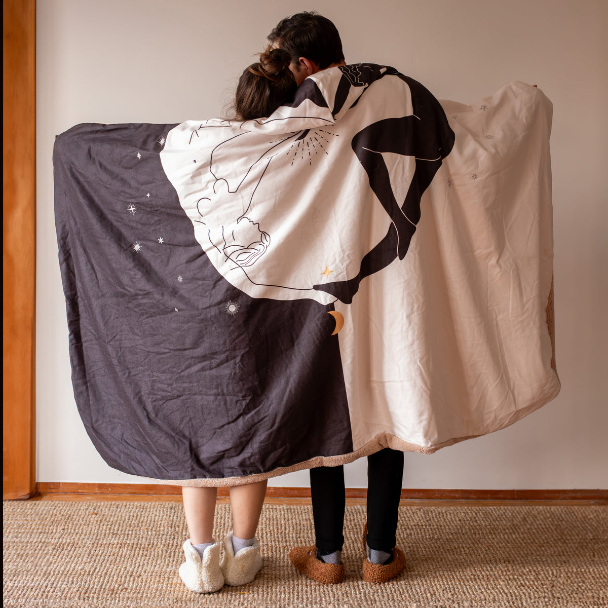 Yin Yang Lovers Kapüşonlu Battaniye
