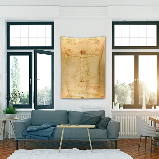 Vitruvius Adamı - Leonardo Da Vinci Duvar Örtüsü
