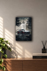 Porsche 911 GT3 RS Rainy Forest Minimalist Metal Duvar Tablosu