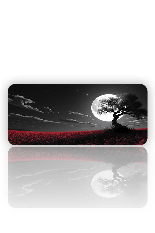 Gece Yarısı Sükuneti: Ay Işığı ve Sakura Esintisi Mouse Pad