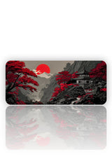 Japon Sanatı Temalı Büyük Boy Mouse Pad – Sakura Ağaçlı Minimal Tasarım