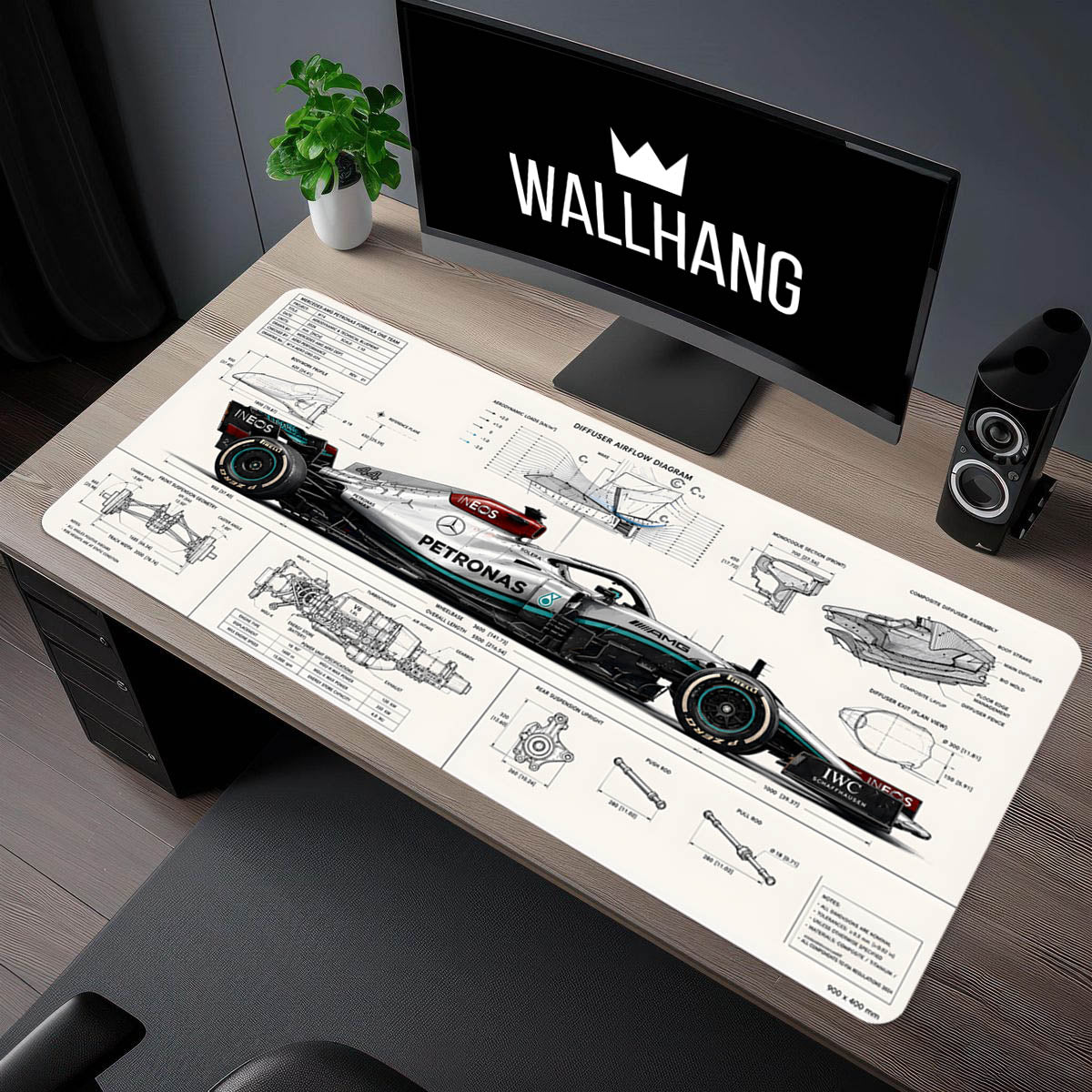 Mühendislik Harikası: F1 Teknik Blueprint Mouse Pad