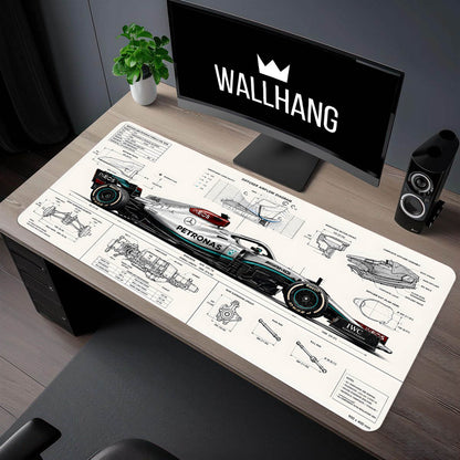 Mühendislik Harikası: F1 Teknik Blueprint Mouse Pad