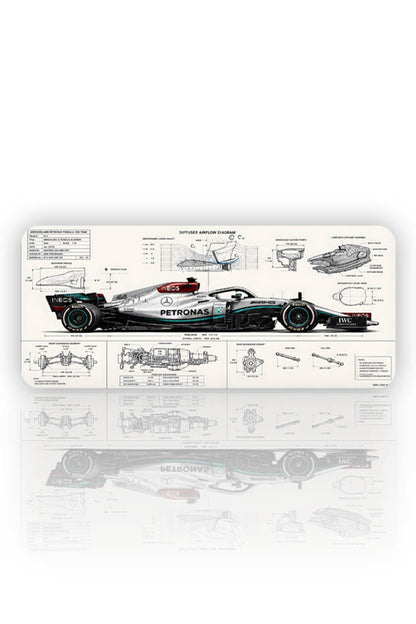 Mühendislik Harikası: F1 Teknik Blueprint Mouse Pad