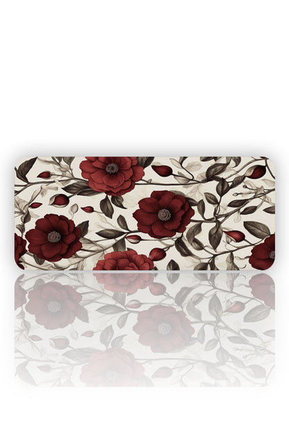 Kızıl Zarafet: Vintage Crimson Floral Mouse Pad