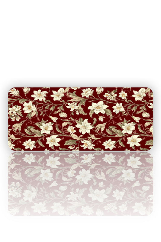 Kraliyet Bahçesi: Burgundy Floral Mouse Pad