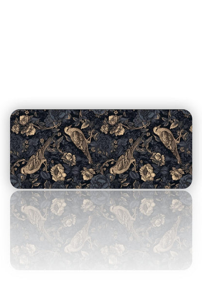 Vintage Kuş ve Çiçek Desenli Mouse Pad