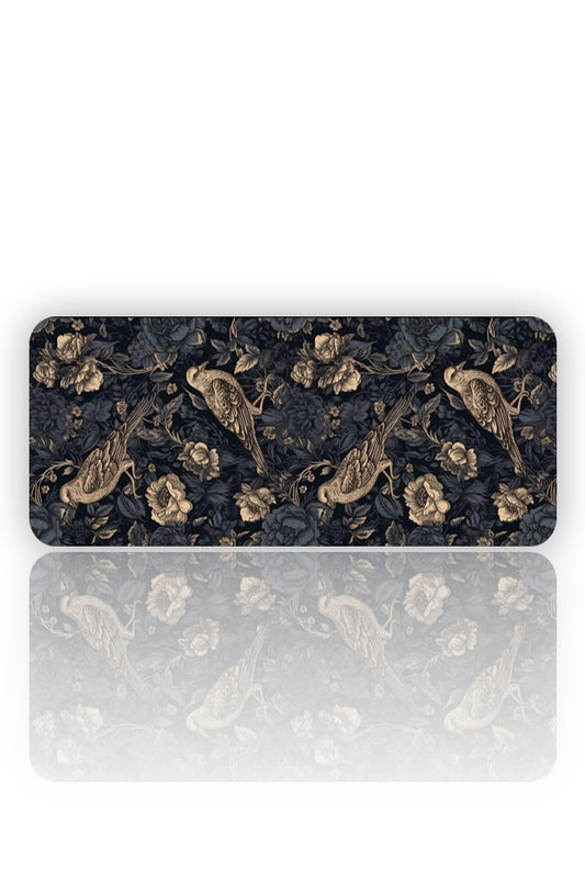 Vintage Kuş ve Çiçek Desenli Mouse Pad