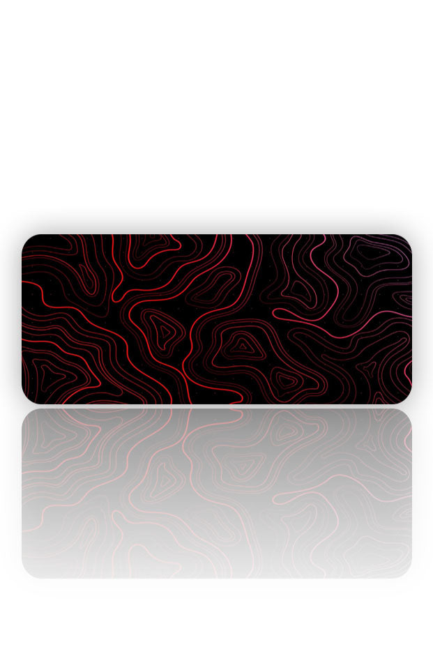 Kızıl Topografya: Neon Hatlar Mouse Pad