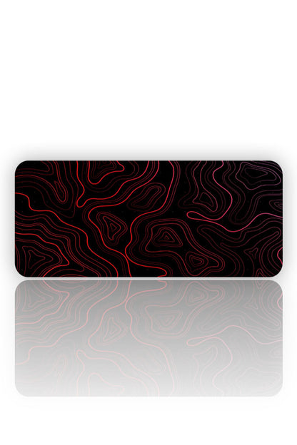 Kızıl Topografya: Neon Hatlar Mouse Pad