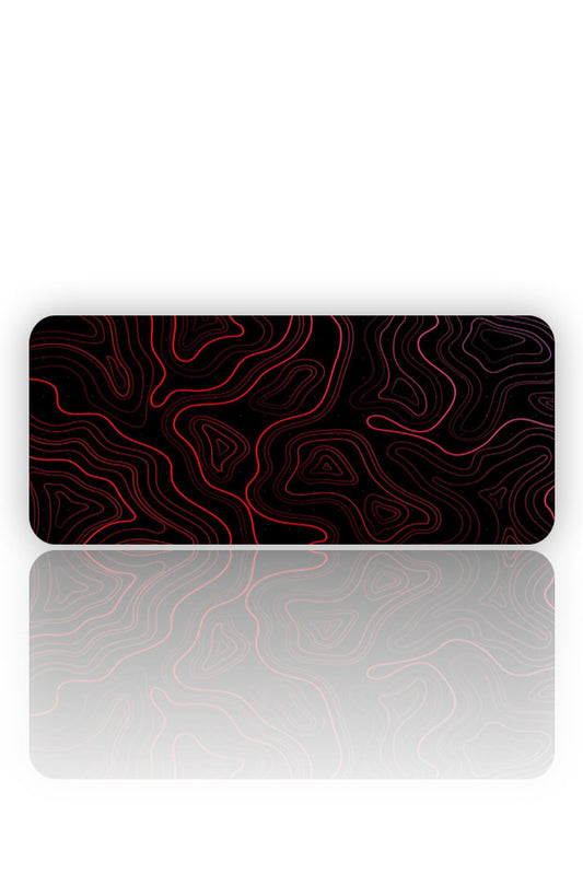 Kızıl Topografya: Neon Hatlar Mouse Pad