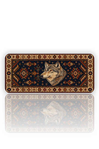 Bozkırın Ruhu: Kurt Motifli Geleneksel Mouse Pad