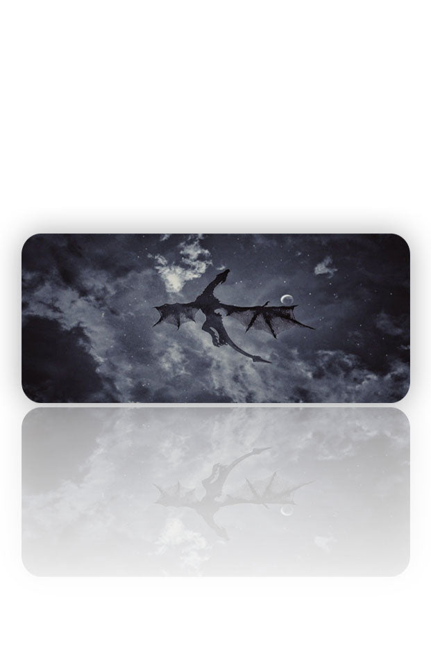 Gece Kanadı: Ejderha Silüeti Mouse Pad