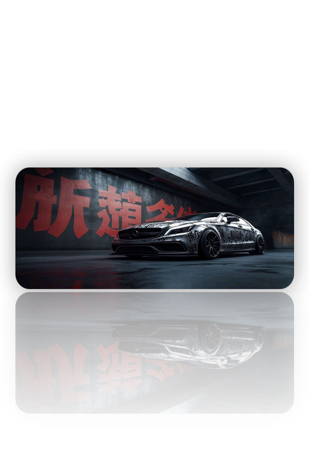 Gece Avcısı: Kanji Ruhlu Drift Mouse Pad