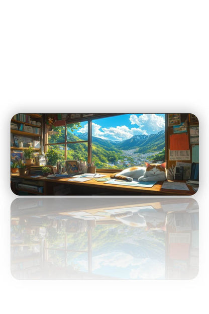 Huzurun Köşesi – Kitaplıklı Kedi Mouse Pad