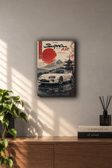 Toyota Supra MK4 A80 Mount Fuji Japanese Retro Metal Duvar Tablosu