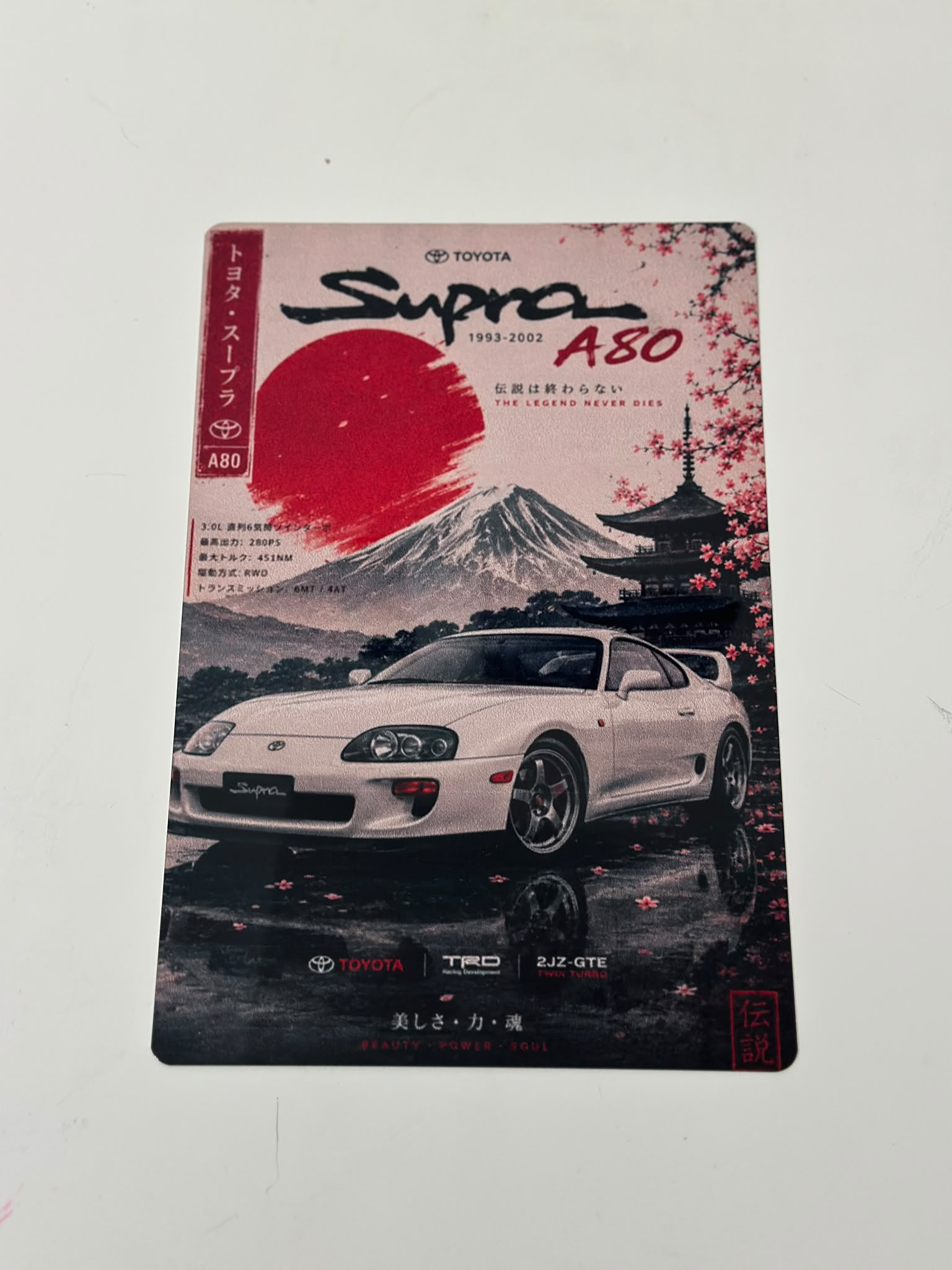 Toyota Supra MK4 A80 Mount Fuji Japanese Retro Metal Duvar Tablosu