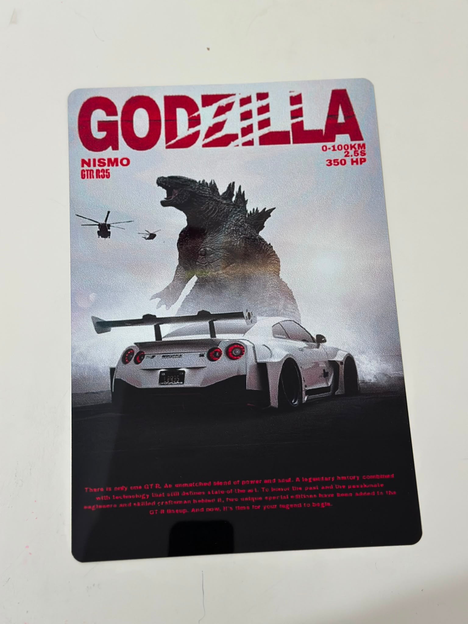 Nissan GT-R R35 Nismo Godzilla Metal Duvar Tablosu