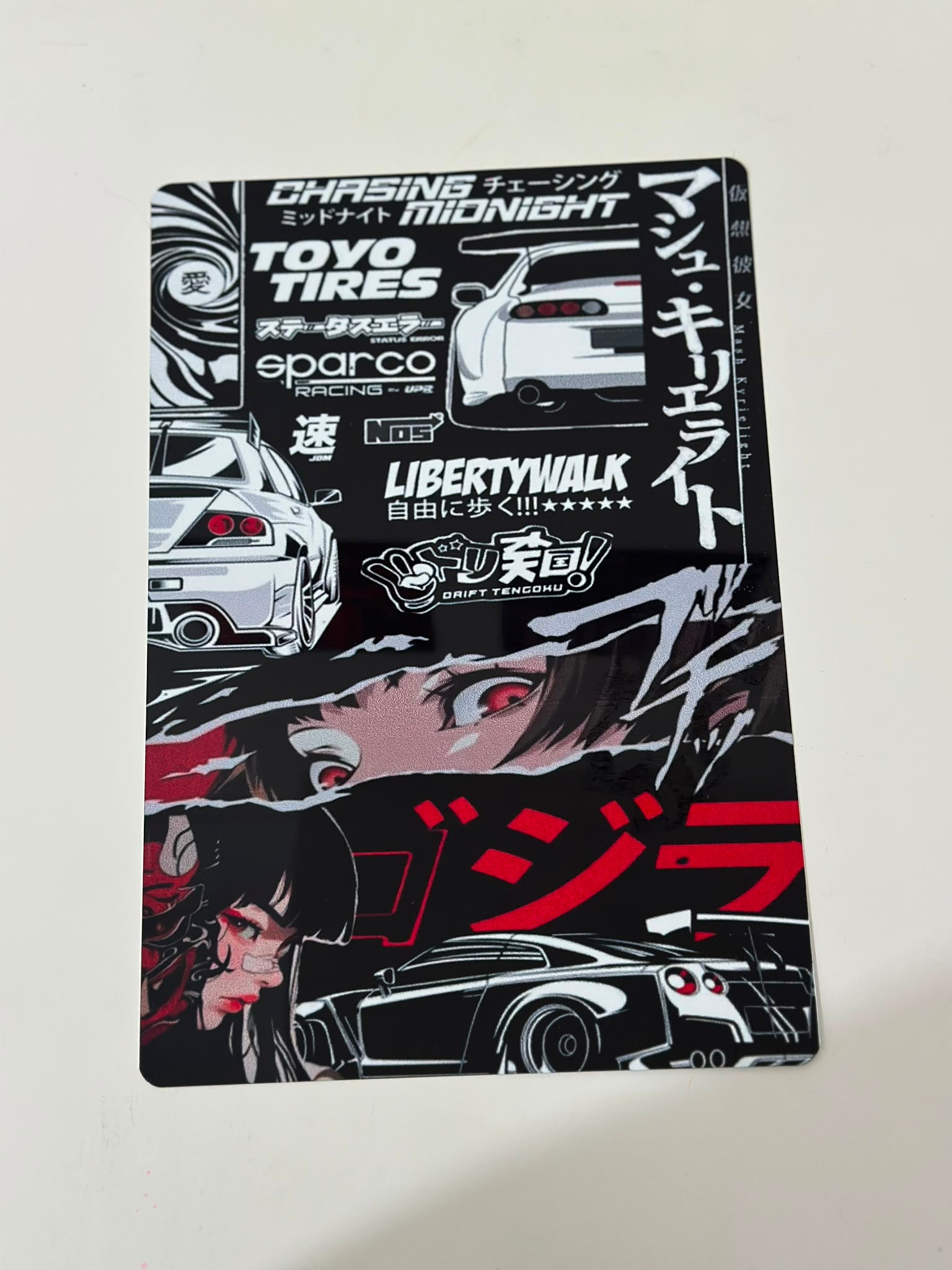 JDM Midnight Drift Manga Collage Metal Duvar Tablosu