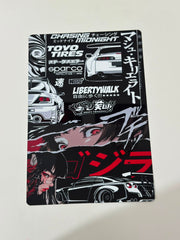 JDM Midnight Drift Manga Collage Metal Duvar Tablosu