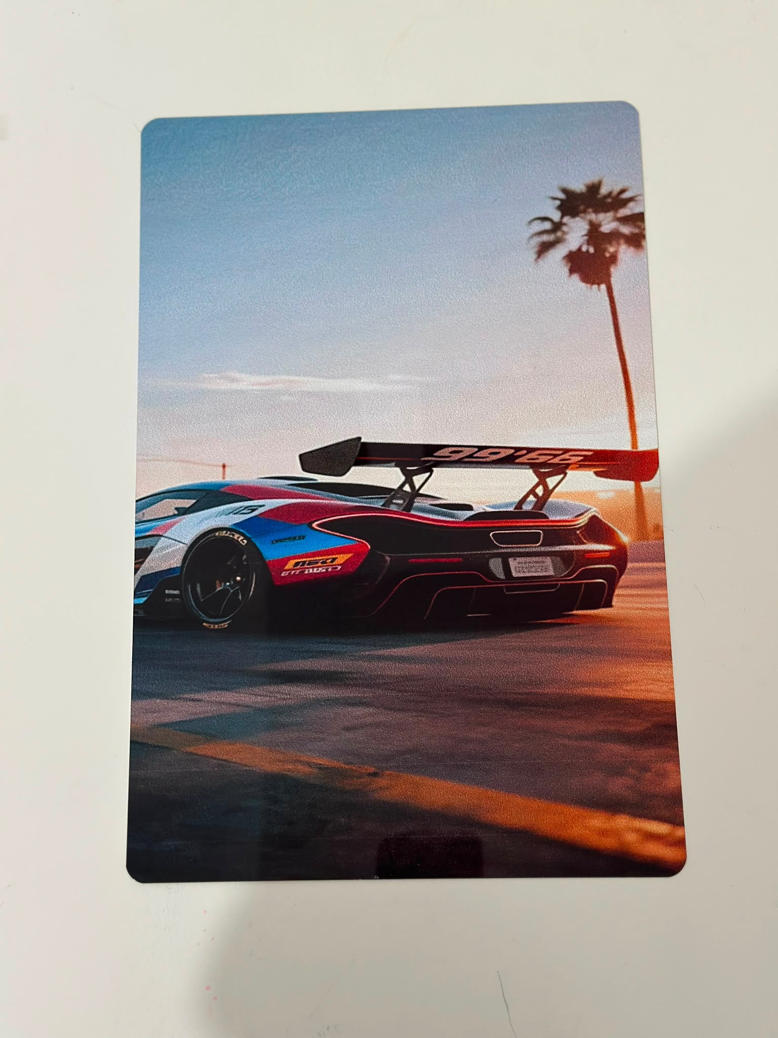 McLaren P1 GTR Sunset Palms Metal Duvar Tablosu