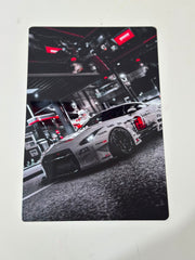 Nissan GT-R R35 Liberty Walk Night Gas Station Metal Duvar Tablosu