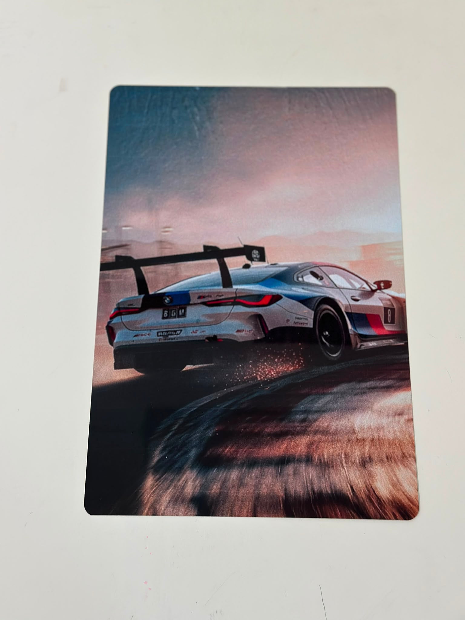 BMW M4 GT3 Apex Drift Sunset Metal Duvar Tablosu