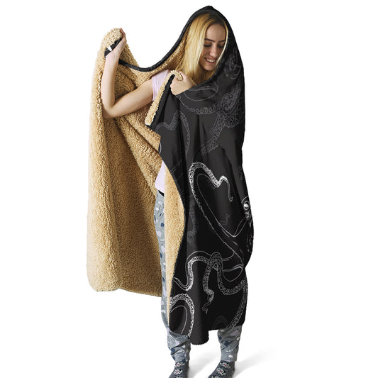 Octopus Kapüşonlu Battaniye